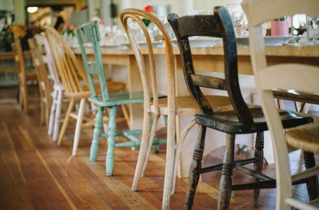 Vintage stoelen gekleurd Vintage